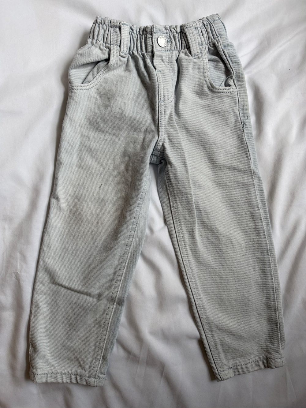 Mango Kids Light Gray Elastic Waist Jeans